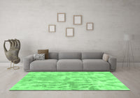 Machine Washable Abstract Emerald Green Modern Rug, wshabs2095emgrn