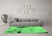 Machine Washable Persian Emerald Green Bohemian Area Rugs in a Living Room,, wshabs2096emgrn
