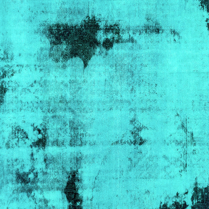 Square Machine Washable Persian Turquoise Bohemian Area Rugs, wshabs2096turq