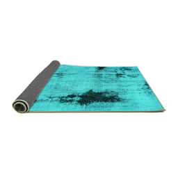 Sideview of Persian Turquoise Bohemian Rug, abs2096turq