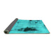 Sideview of Persian Turquoise Bohemian Rug, abs2096turq