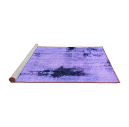 Sideview of Machine Washable Persian Purple Bohemian Area Rugs, wshabs2096pur