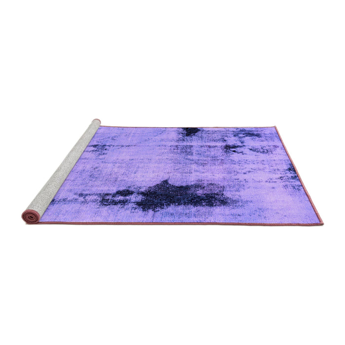 Sideview of Machine Washable Persian Purple Bohemian Area Rugs, wshabs2096pur