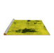 Sideview of Machine Washable Persian Yellow Bohemian Rug, wshabs2096yw