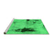 Sideview of Machine Washable Persian Green Bohemian Area Rugs, wshabs2096grn
