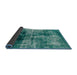 Sideview of Abstract Teal Green Modern Rug, abs2097