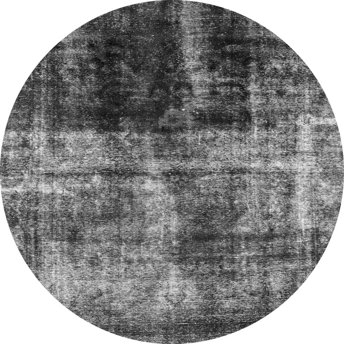 Round Machine Washable Abstract Gray Modern Rug, wshabs2097gry