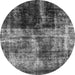 Round Machine Washable Abstract Gray Modern Rug, wshabs2097gry