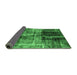 Sideview of Abstract Emerald Green Modern Rug, abs2097emgrn