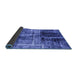 Sideview of Abstract Blue Modern Rug, abs2097blu