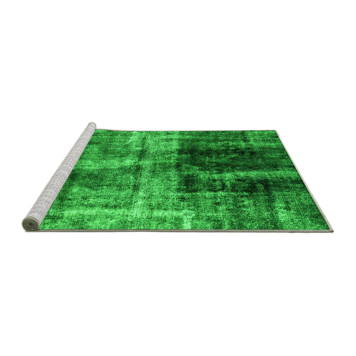 Sideview of Machine Washable Abstract Green Modern Area Rugs, wshabs2097grn