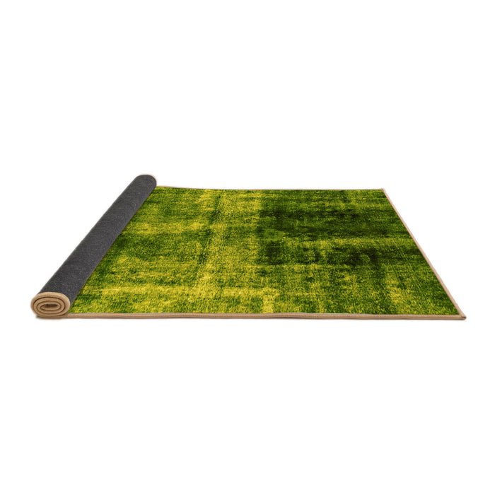 Sideview of Abstract Yellow Modern Rug, abs2097yw