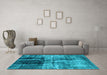 Machine Washable Abstract Light Blue Modern Rug in a Living Room, wshabs2097lblu