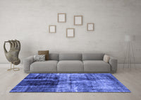 Machine Washable Abstract Blue Modern Rug, wshabs2097blu