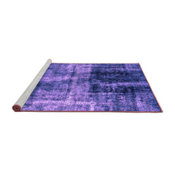 Sideview of Machine Washable Abstract Purple Modern Area Rugs, wshabs2097pur