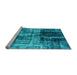 Sideview of Machine Washable Abstract Light Blue Modern Rug, wshabs2097lblu