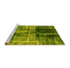 Sideview of Machine Washable Abstract Yellow Modern Rug, wshabs2097yw