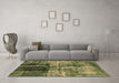 Machine Washable Abstract Brown Modern Rug in a Living Room,, wshabs2097brn