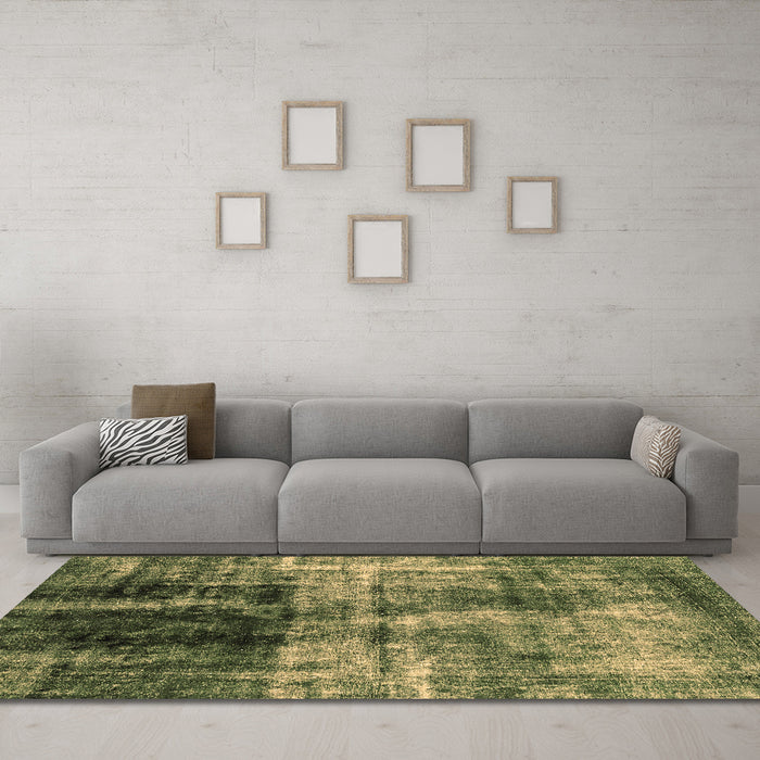 Machine Washable Abstract Brown Modern Rug in a Living Room,, wshabs2097brn