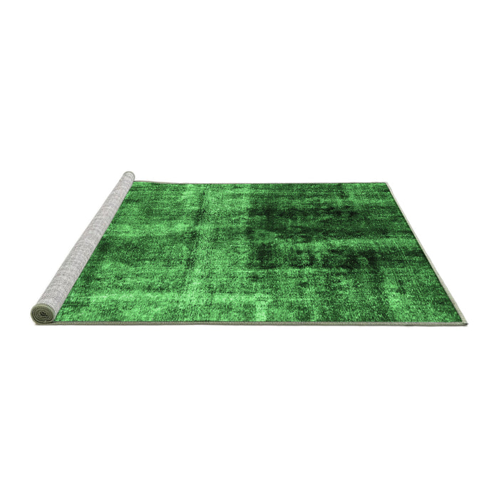 Sideview of Machine Washable Abstract Emerald Green Modern Area Rugs, wshabs2097emgrn