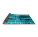 Sideview of Abstract Light Blue Modern Rug, abs2097lblu