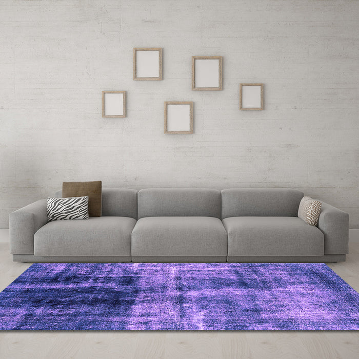 Machine Washable Abstract Purple Modern Area Rugs in a Living Room, wshabs2097pur