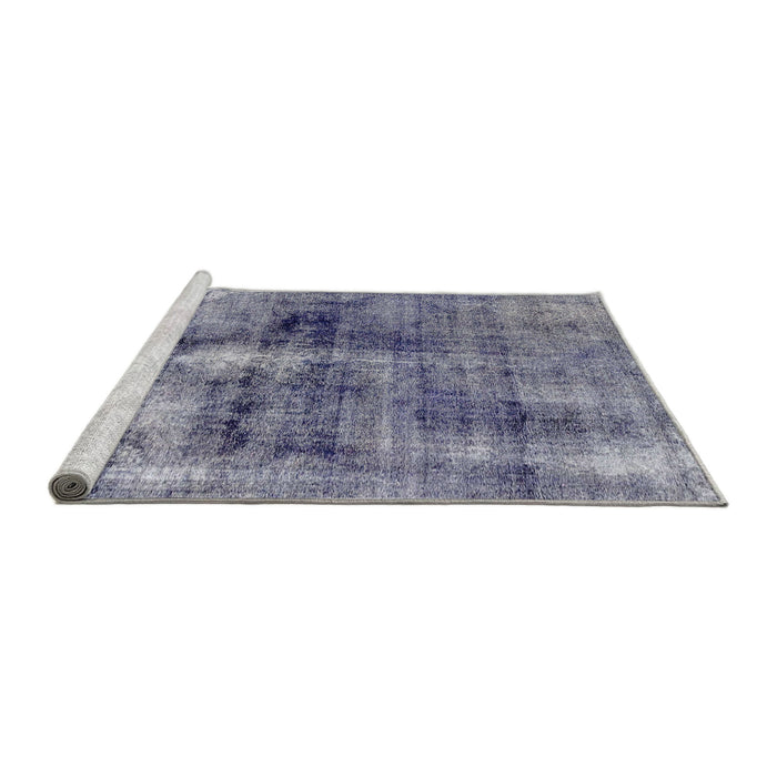 Sideview of Machine Washable Abstract Blue Gray Rug, wshabs2098