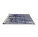 Sideview of Machine Washable Abstract Blue Gray Rug, wshabs2098