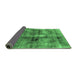 Sideview of Abstract Emerald Green Modern Rug, abs2098emgrn