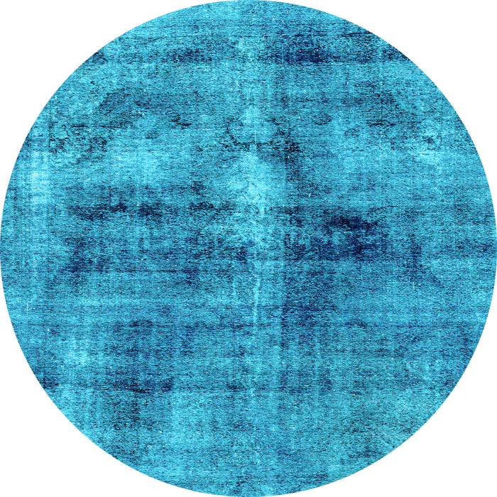 Round Abstract Light Blue Modern Rug, abs2098lblu