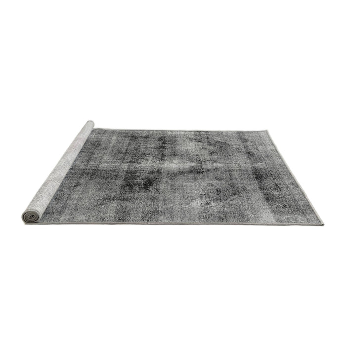 Sideview of Machine Washable Abstract Gray Modern Rug, wshabs2098gry
