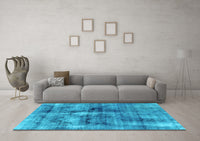 Machine Washable Abstract Light Blue Modern Rug, wshabs2098lblu