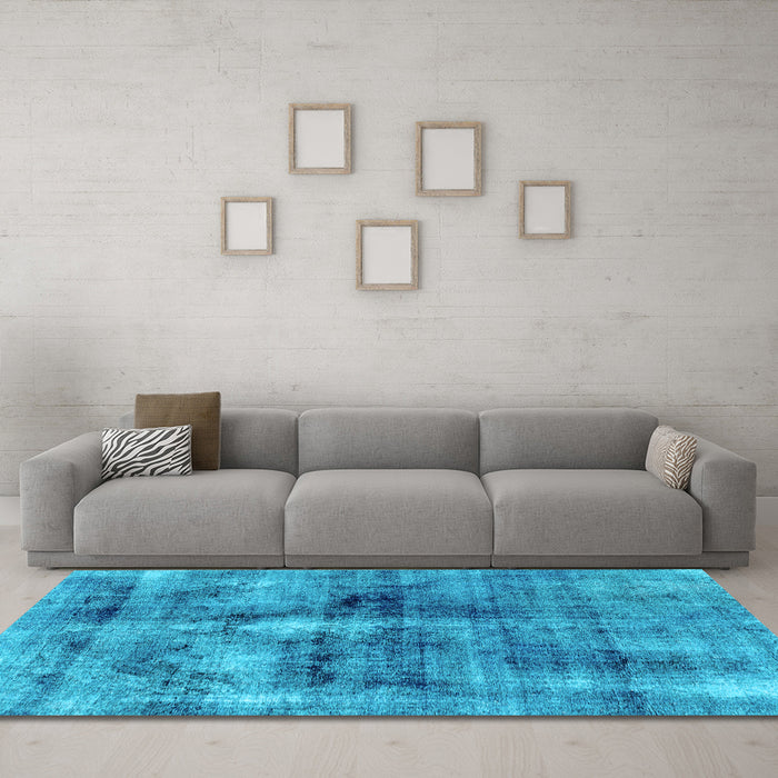Machine Washable Abstract Light Blue Modern Rug in a Living Room, wshabs2098lblu