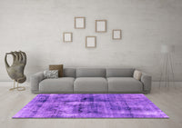 Machine Washable Abstract Purple Modern Rug, wshabs2098pur