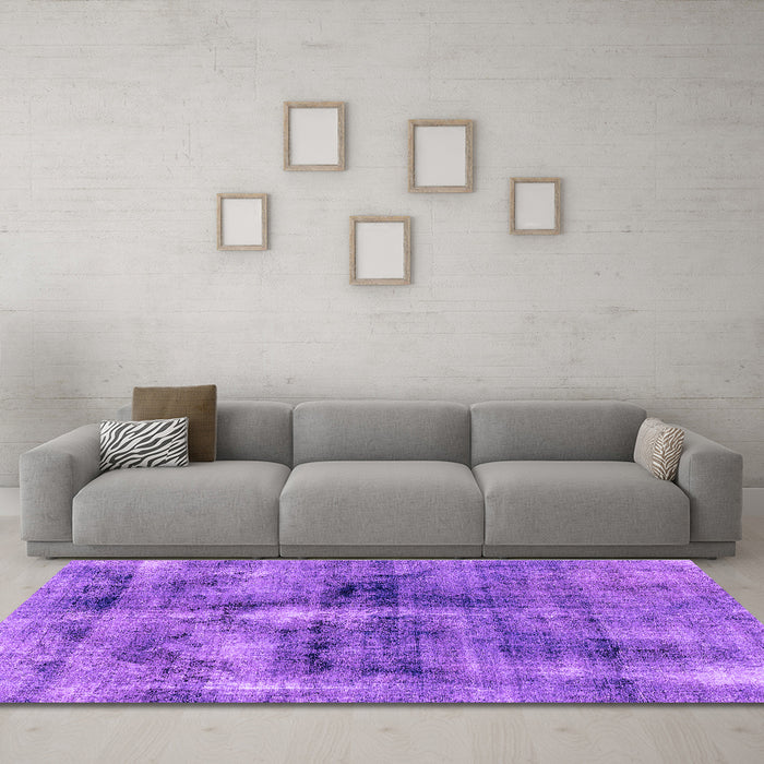 Machine Washable Abstract Purple Modern Area Rugs in a Living Room, wshabs2098pur