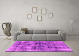 Machine Washable Abstract Pink Modern Rug in a Living Room, wshabs2098pnk