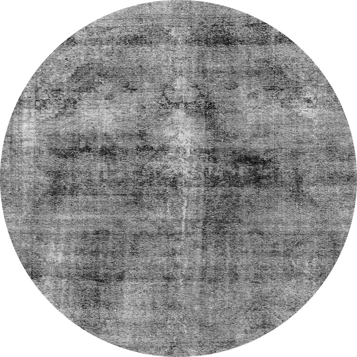 Round Machine Washable Abstract Gray Modern Rug, wshabs2098gry