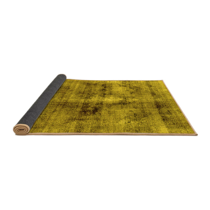 Sideview of Abstract Yellow Modern Rug, abs2098yw