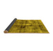 Sideview of Abstract Yellow Modern Rug, abs2098yw