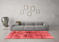 Machine Washable Abstract Red Modern Rug, wshabs2098red