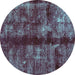 Round Oriental Turquoise Traditional Rug, abs2099turq