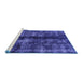 Sideview of Machine Washable Oriental Blue Traditional Rug, wshabs2099blu