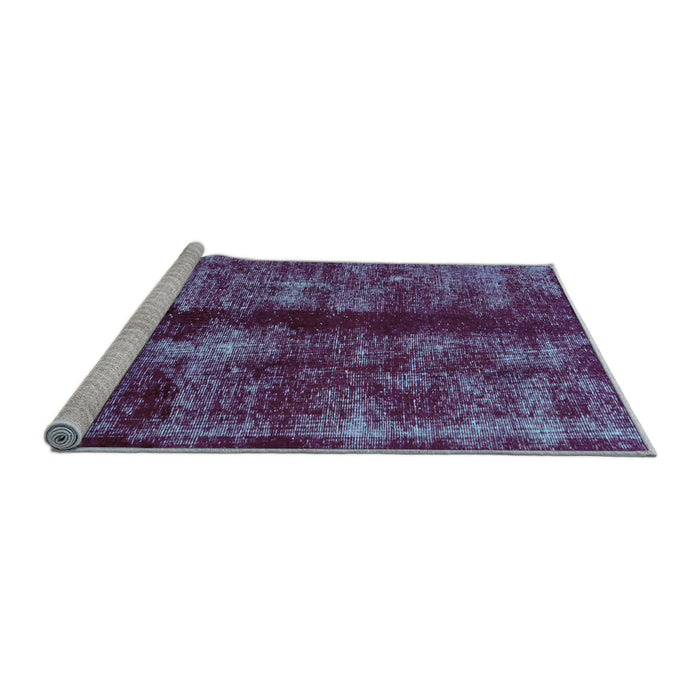 Sideview of Machine Washable Oriental Light Blue Traditional Rug, wshabs2099lblu