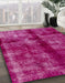 Abstract Raspberry Red Oriental Rug in Family Room, abs2099