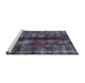 Sideview of Machine Washable Oriental Turquoise Traditional Area Rugs, wshabs2099turq