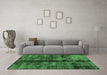 Machine Washable Oriental Emerald Green Traditional Area Rugs in a Living Room,, wshabs2099emgrn