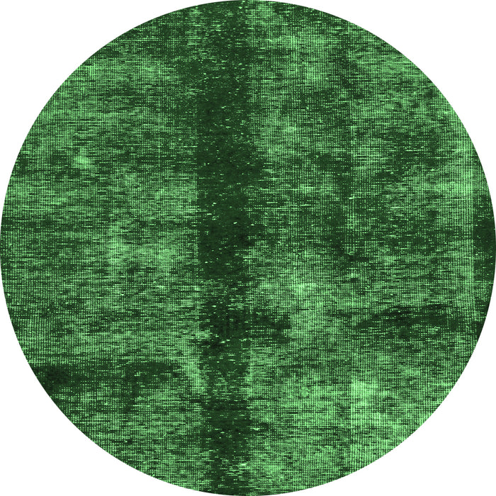 Round Oriental Emerald Green Traditional Rug, abs2099emgrn