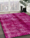 Machine Washable Abstract Raspberry Red Rug in a Family Room, wshabs2099