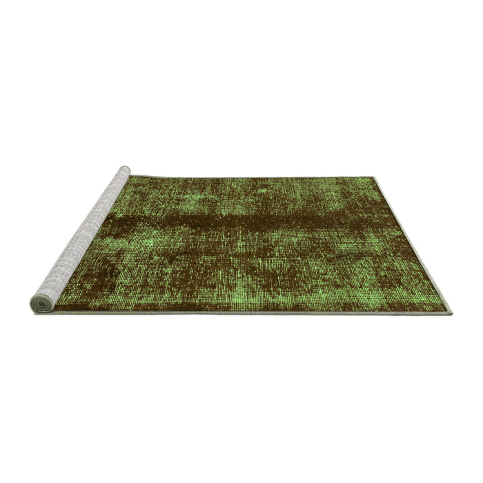 Sideview of Machine Washable Oriental Green Traditional Area Rugs, wshabs2099grn