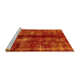 Sideview of Machine Washable Oriental Yellow Traditional Rug, wshabs2099yw